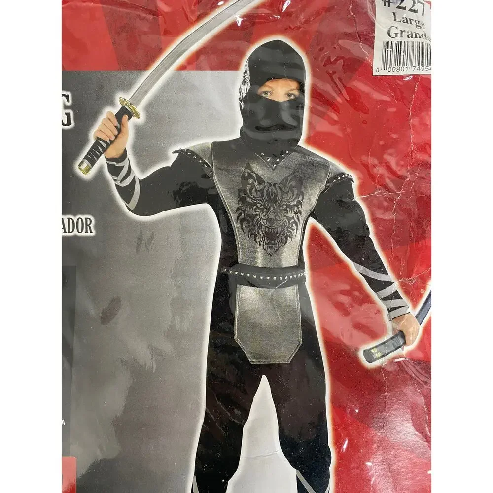 Kids Halloween Costume Howling Wolf Ninja Size Youth Large 12-14 Kids New
